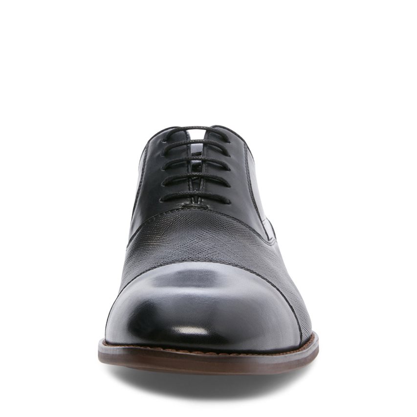 Black Steve Madden Proctor Leather Men's Derby Shoes | PH 2901OVK